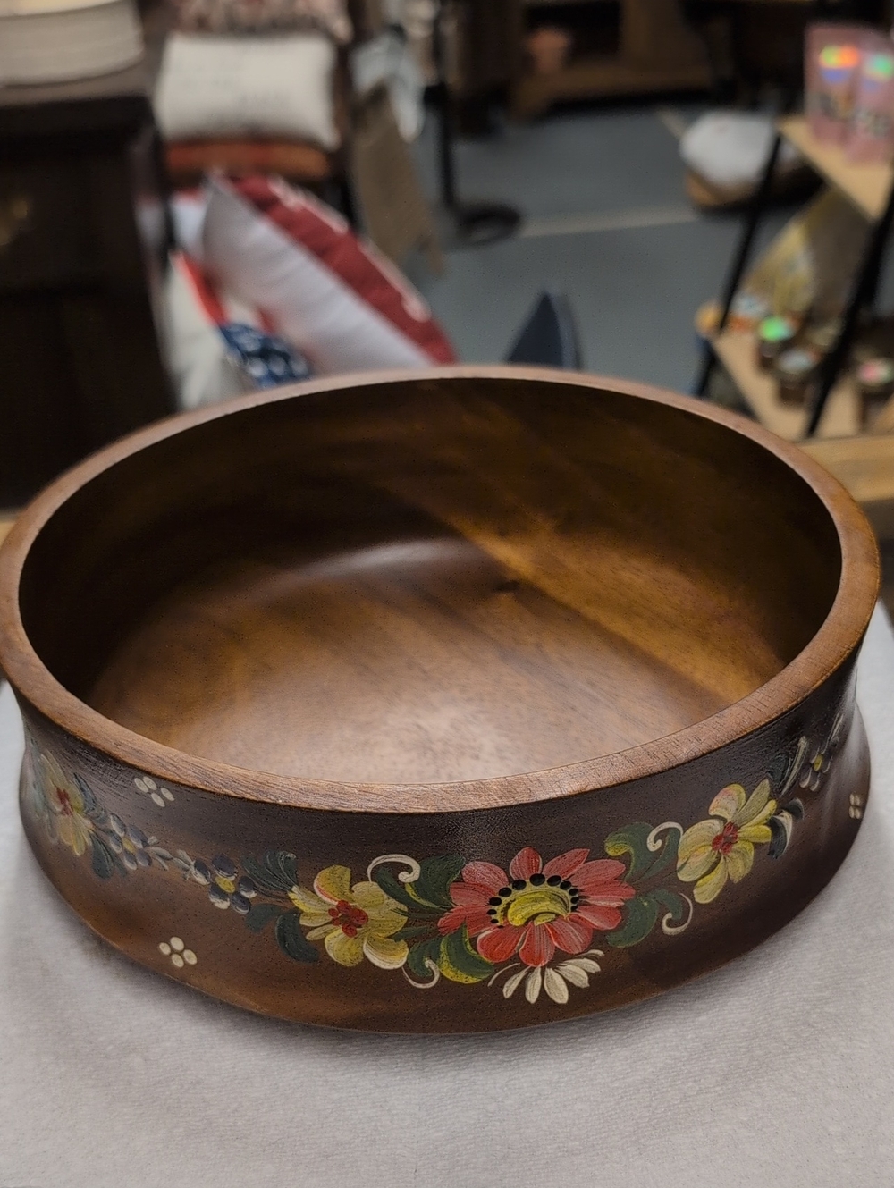 Wooden German Hand painted Fruit Bowl
